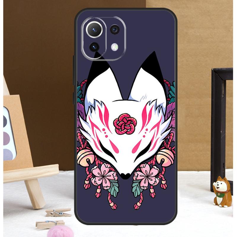 Японский чехол-маска лисы Кицунэ для Xiaomi 14 Ultra 13 11T 12T 13T Pro 12 Lite POCO X6 Pro X3 X4 X5 M5s M6 F3 F5