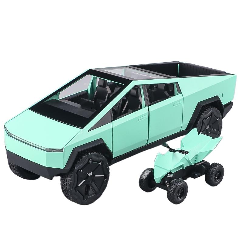 1/32 Tesla Cybertruck Пикап Сплав Литье под давлением Модель Автомобиля Звук и Свет Хобби Коллекция Декорация для Витрины Детская Игрушка Украшения Подарок