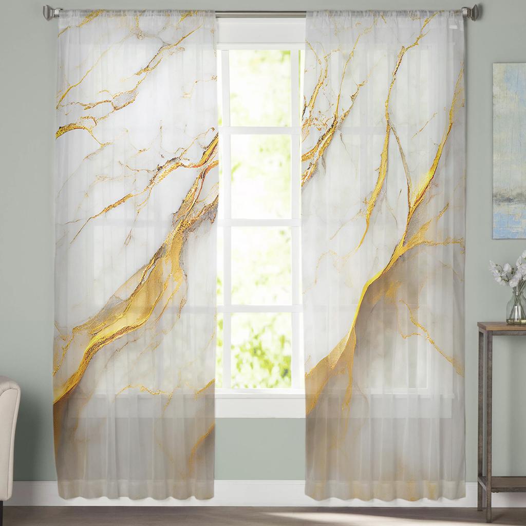 Мраморная текстура, белые тюлевые шторы для гостиной, спальни, вуаль, прозрачные шторы, оконные шторы для домашнего декора