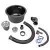 Mini Round Kitchen Sink Bar Stainless Steel Basin Single Bowl with Drain Accessories for Home Black
