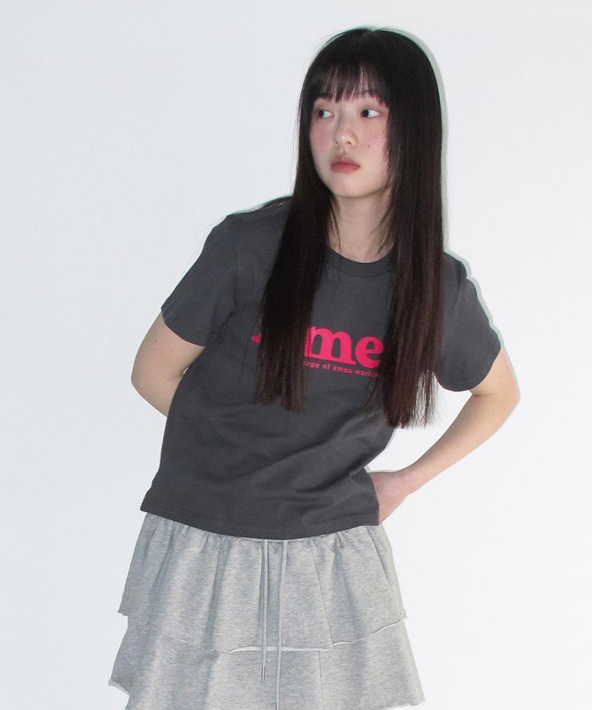 AMES-WORLDWIDE (Unisex) Basic Logo Tee Charcoal