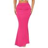 Fishtail Skirt High Waist Ruched Women Skirt Solid Color Design Slimming Effect Long Skirt Commuting Streetwear
