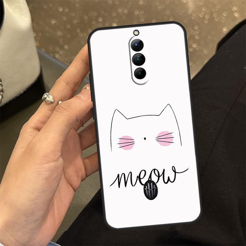 Черный Кошачий Лицо Китти Чехол Для ZTE Nubia RedMagic 6 7 6S 7S Pro 5G 6R RedMagic 10 Air 9 8 8S 9S 10S Pro Plus Обложка