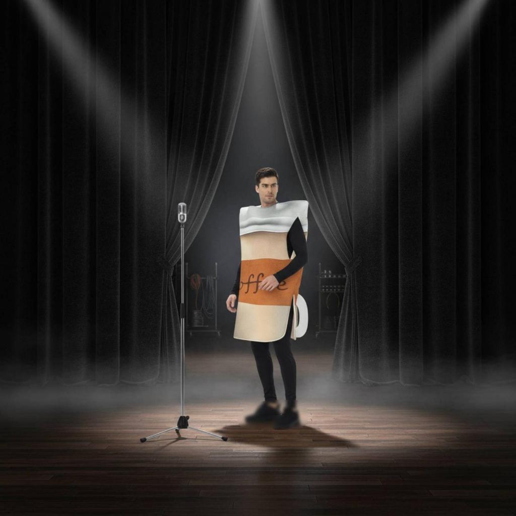 Coffee Cup Costume Funny of One-Size for Stage Shows, Cosplay