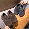 Шерстяная версия~ внутренняя высота увеличивается на 4 см Birkenstocks, женские однопедальные шерстяные бархатные хлопковые туфли, ленивые одинарные туфли, полностью закрытые Birkenstocks