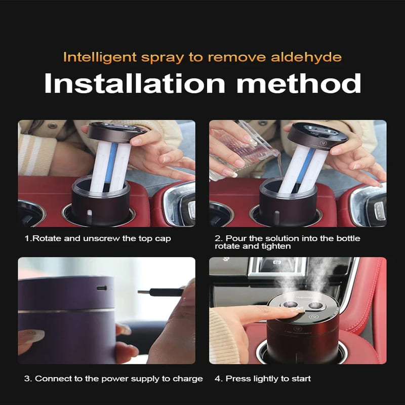 Освежитель воздуха для автомобиля USB-перезаряжаемый ароматерапевтический увлажнитель воздуха Мини-диффузор эфирных масел Аксессуары для салона автомобиля Легкий аромат стойкий