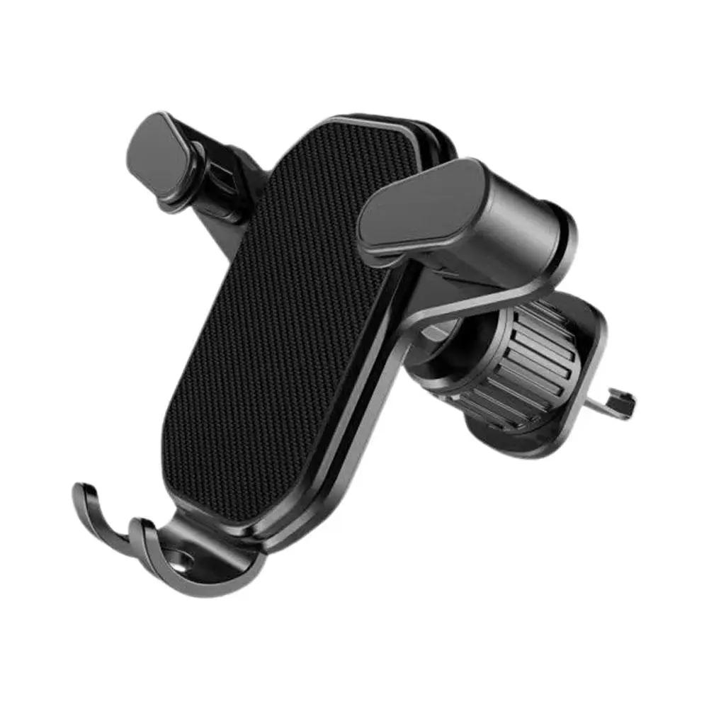 Car Mobile Phone Holder Gravity Lock Fixed Air Outlet Navigation Holder 360 Degree Adjustment Suitable For 4-7in Mobile Pho K3F5