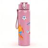 1PC Soccer Player Group Silhouette 750ml Color Plastic Sports Water Bottle Leakproof Flip Straw Lid Suitable for Sports Office Home Use
