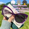 Retro Cat Eye Photochromic Reading Glasses Fashion Finished Minus Diopter Glasses Outdoor Color Changing Sunglasses 0 To +4.0