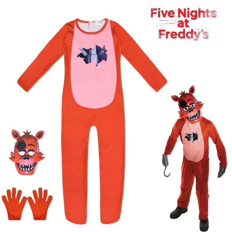 Five At Nights Freddys Cosplay Jumpsuit Halloween Costum Outfit Party Kids Fans
