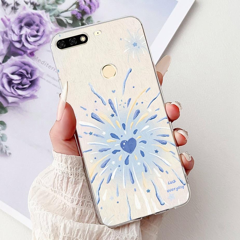Чехол для Huawei Y7 Prime 2018 Nova2 Lite Роскошный Расписной Чехол Мягкий Тонкий Чехол для Телефона Для Huawei Y7 Pro 2018 Y72018 Задняя Крышка Сумки