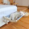 Wooden Cat Hammock Heavy Duty Cordless Cat Window Perch Adjustable Cat Seat Wall Shelves for Bedsides Window Drawers