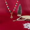 Christmas Imitation Pearl Necklace for Women Fashion Santa Claus Snowman Pendant Clavicle Chain Jewelry
