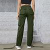 Women's Casual Lightweight Hiking Pants High Waist Beltless Straight Leg Loose 6 Pockets  Cargo Pants
