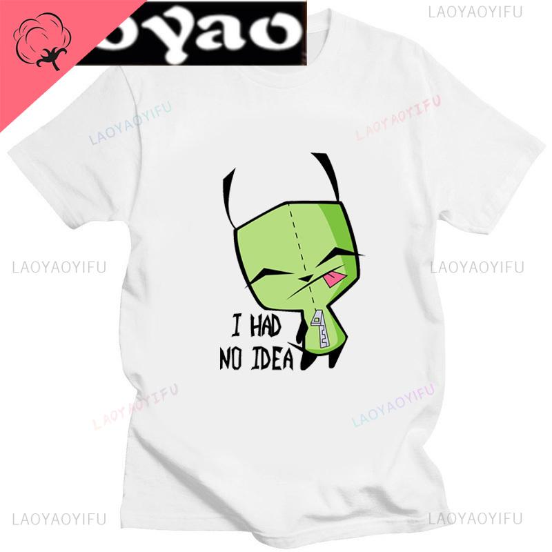 Аниме Invader Zim Invader Gir Graphic Tshirt Zim Image Cartoon T Shirt Unisex Unisex Cotton Tee Shirt Fashion Shirt Streetwear Tops Unisex