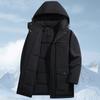 Хлопковая куртка большого размера для мужчин, средней длины, с добавлением бархата и толстого хлопка, мужской съемный капюшон