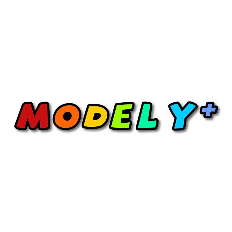 Compatible with Tesla Model 3/Y Rear 3D Cartoon Colorful Car Logo Letter Stickers in Acrylic.