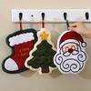Kawaii Xmas Hanging Hand Towel Creative Santa Claus Handkerchief  Christmas Decor