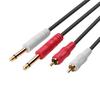 Dual RCA To 2x 6.35mm 1/4'' Mono TS Plug Audiophile Audio Cable for Mixer Amplifier 2RCA To 2 6.5 DVD Cord 2m/3m/5m/8m