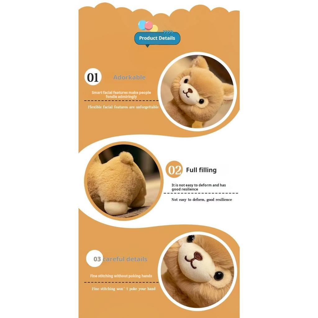 23/30cm Alpaca Doll Simulation Plush Toy Handmade Doll Cartoon Anime Cute Pillow Cushion Home Decoration Children's Birthday Gif