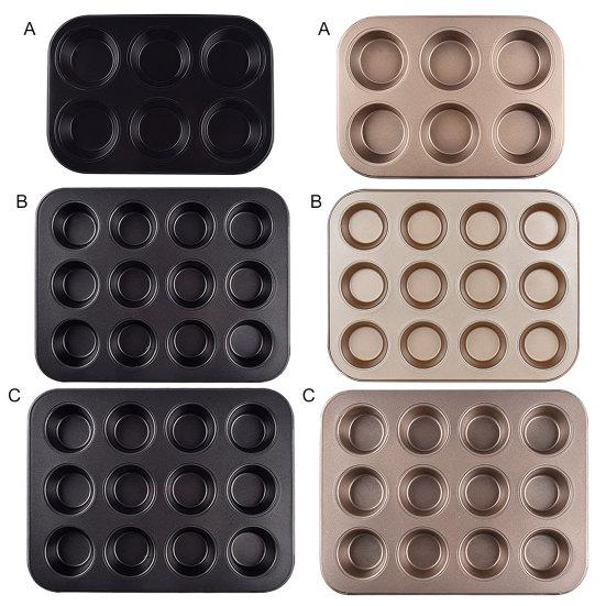 Cupcake Pan 6/12 Cavity Reusable Non-stick Bakeware Carbon Steel Kitchen Biscuit Muffin Tray Mold Pan Bakery Supplies