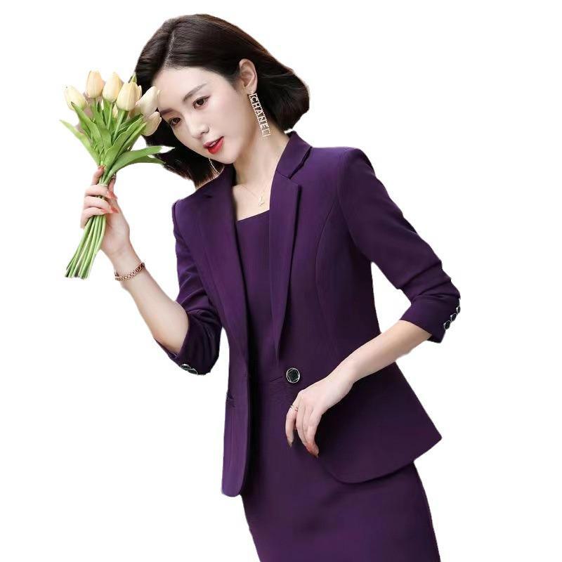 Women's Long-Sleeve Business Suit: Autumn/Winter Skirt & Blazer Two-Piece Set