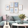 6 Pcs Coastal Christian Wall Art Blue Seashell Scripture Quote Wall Decor Pictures Coastal Granddaughter Preppy Religion Aesthetics Posters Prints
