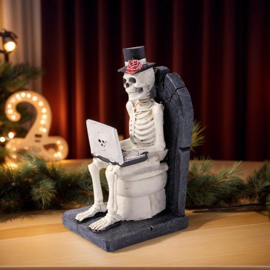 Креативное украшение в виде скелета, забавная настольная декорация на Хэллоуин, реквизит для офисных розыгрышей на тему ужасов, подарок для программистов