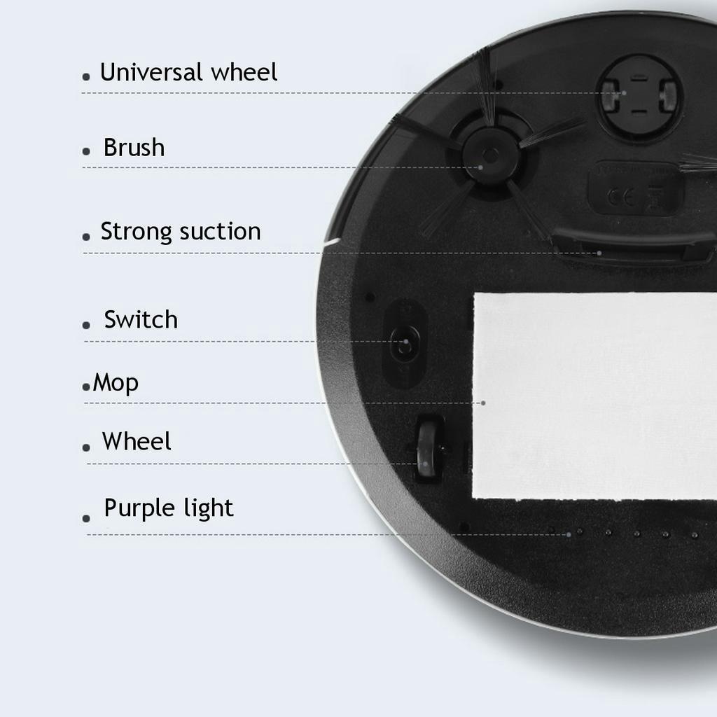 5-in-1 Fully Automatic Multifunctional Smart Robot Vacuum Cleaner USB Charging Sweeping Robot Dry/Wet UV Disinfection Cleaner
