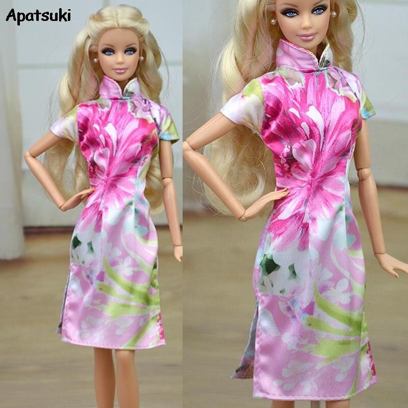 Китайское традиционное платье, платье ципао для куклы Барби, одежда, костюм ципао, вечерние платья для кукол 1/6, дети