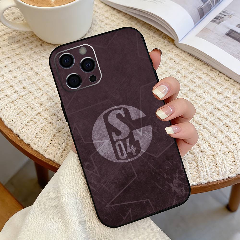 S-Schalke 04-PC-C Чехол для телефона для iPhone 17, 16, 15, 14, 13, 12, 11 Plus, Pro Max, Другие Мягкий Черный Чехол