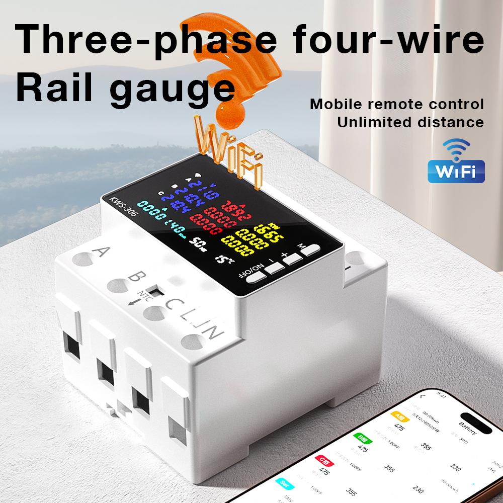 KWS-306 85-290V WiFi Измеритель мощности Цифровой тестер энергии AC Цифровые счетчики ватт-часов Счетчик электроэнергии Защита от тока и напряжения