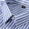 Men Striped Shirts Elastic Slim Fit Long Sleeve Spandex Office Business Work Male Formal Shirt Easy Care