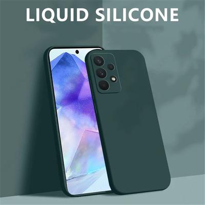Квадратный однотонный жидкий силиконовый чехол для Samsung Galaxy A05S A55 A04S A54 A53 S23 S24 Huawei P60 Redmi Note 13 iPhone 15 14 13 Pro Max ASoft Cover
