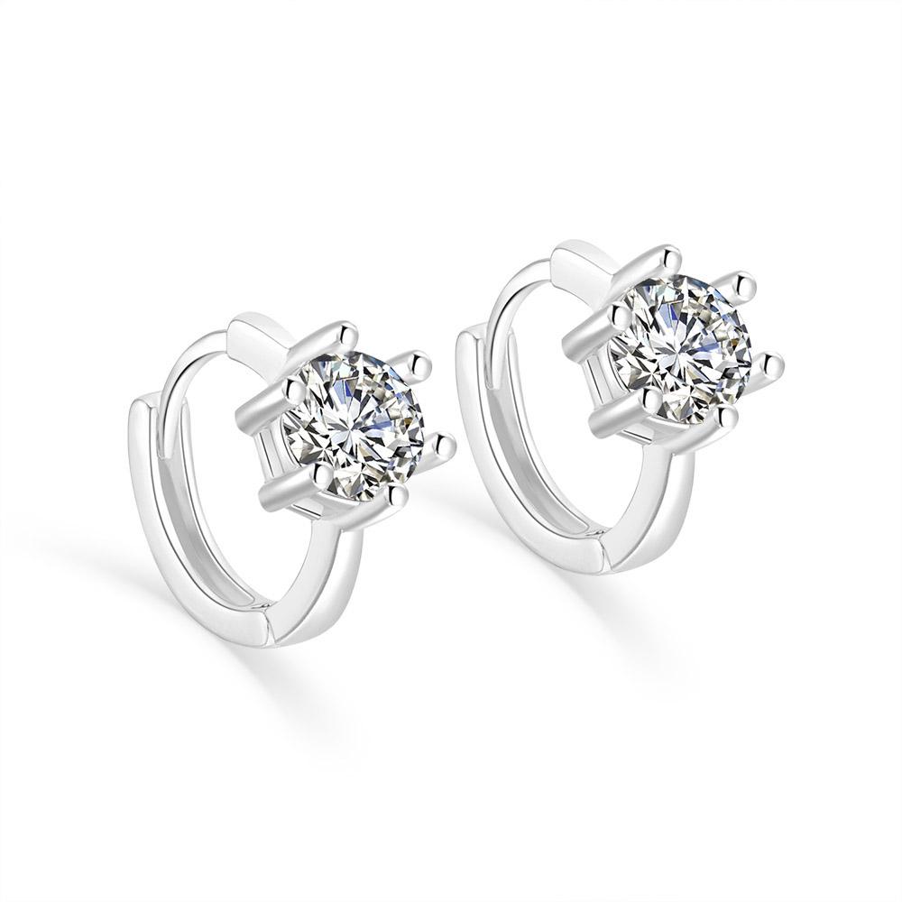 Hoop Earrings For Women Korean Silver Crystal AAA+ Cubic Zirconia Cartilage Septum Piercing Earing Jewelry KAE094