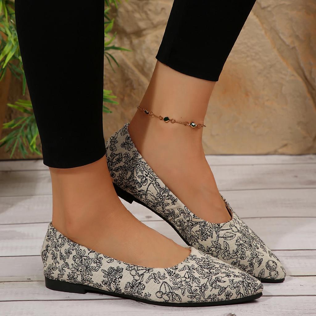 2024 Лето Небольшие Легкие Модные Новые Туфли На Плоской Подошве Мягкие Ретро Острые Носки Элегантные Повседневные Мокасины Туфли Для Женщин