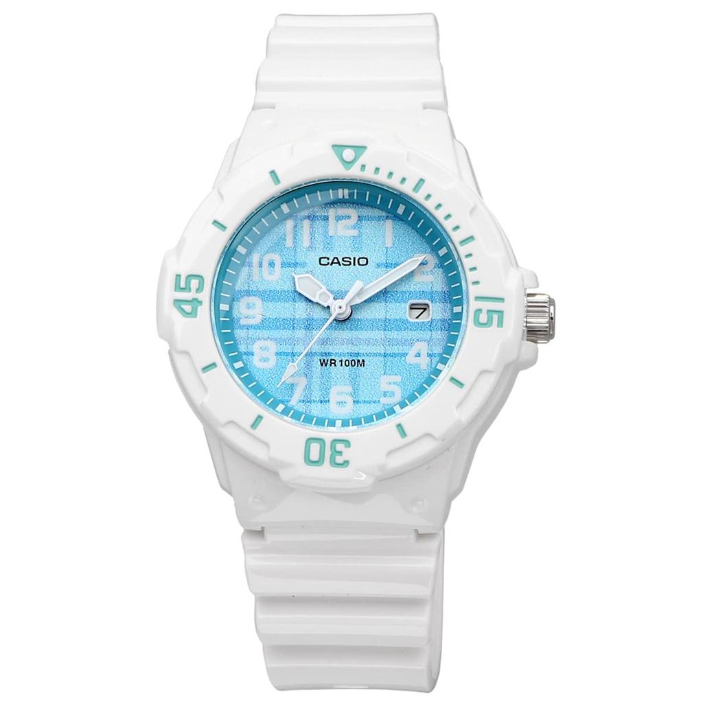 Casio Аналоговые часы LRW -200H-1BV / -200H-2CV для женщин и детей, глянцево-черные / глянцево-белые с синим клетчатым узором, модель для зарубежного рынка [параллельный импорт]