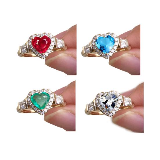 Обручальное кольцо Великолепное гальваническое ретро-подарок Золотое сердце любви со стразами ювелирные изделия на палец