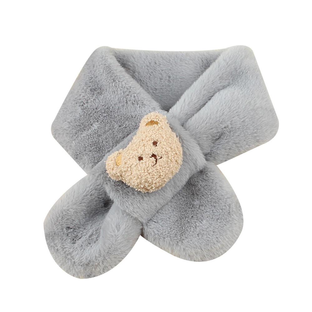 Plush Neck Warmer Warm Plush Scarf Fashion Children Cross Neckerchief  Outdoor