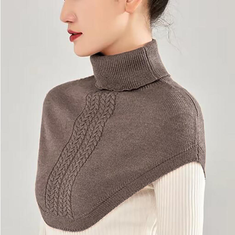 Women's High Neck Shoulder Warmer - Pullover Shawl Collar Scarf for Cervical & Shoulder Protection In Cold Weather