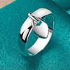 Women Ring Heart Shape Lock Polished Electroplated Alloy Geometric Pendant Colorfast Stainless Lady Anniversary Gift Wedding Ring