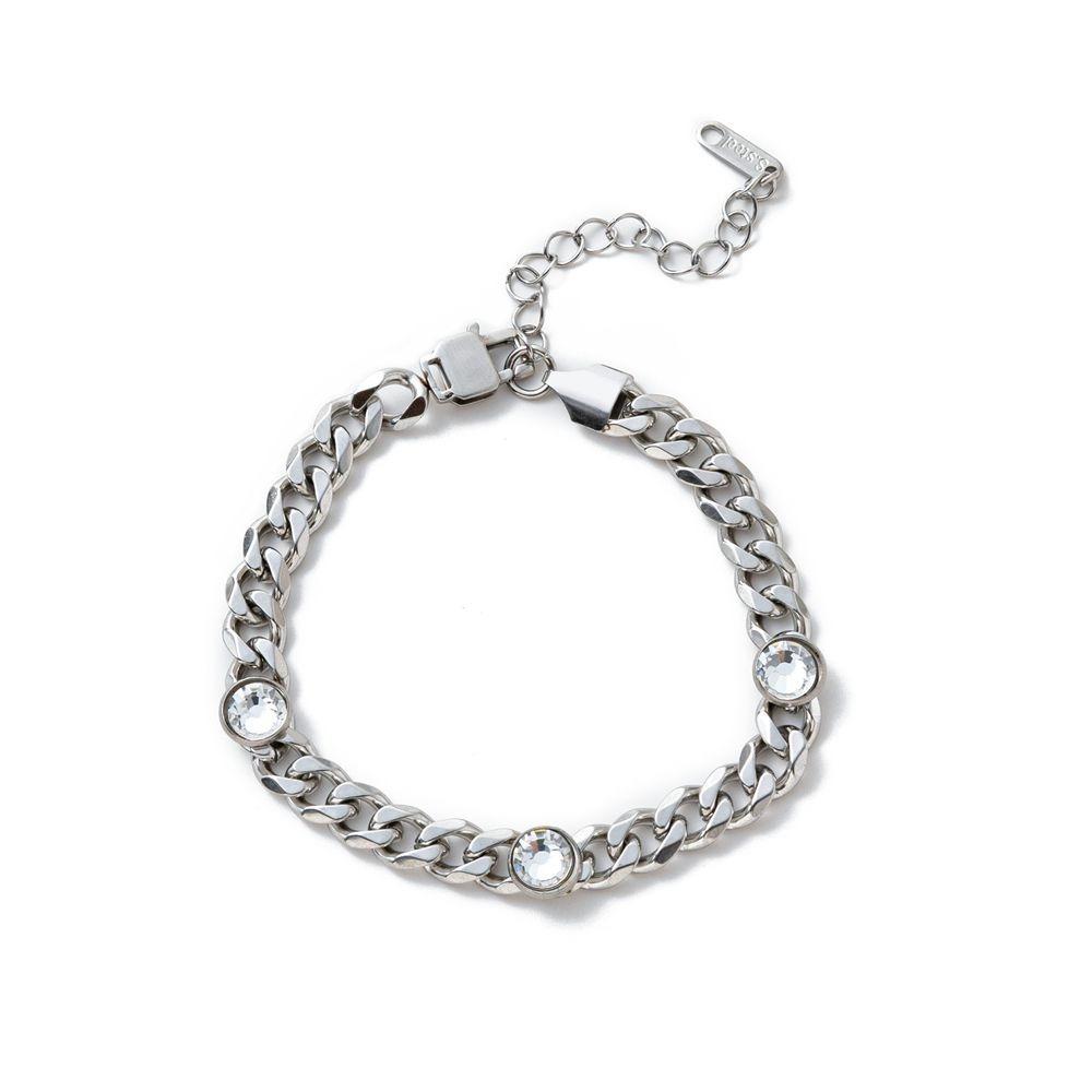 Metal Titanium Steel Bracelet Elegant Rhinestone Bracelet Luxury Cuban Zirconia Necklace Gifts