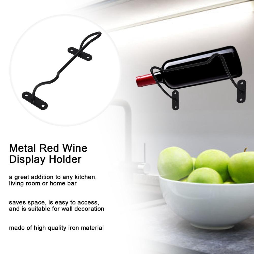 6 pcs Metal Construction Red Wine Display Holder Space-Saving Storage Wine Bottle Rack Bar Display