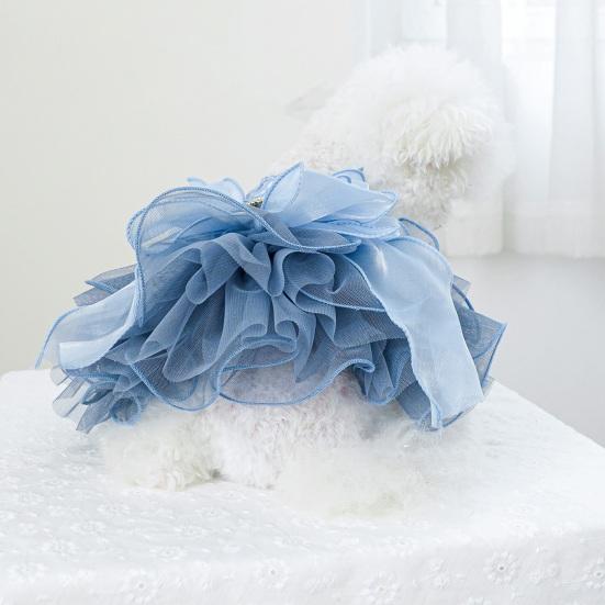 Платье для собачки-принцессы, блестящее кружевное платье-пачка для маленьких щенков, одежда для собачьих нарядов на свадебные вечеринки