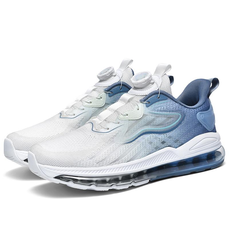 Мужская обувь очень большого размера, модные кроссовки на воздушной подушке для бега на четыре сезона, повседневная спортивная обувь из летящего трикотажа, воздухопроницаемость для улицы