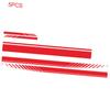 5 PCS Universal Red Car Racing Body Side Stripe Skirt Roof Hood Decal Sticker for All Cars PVC Decal