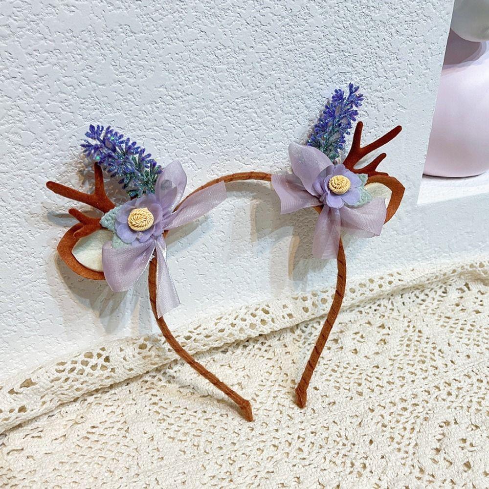 Ободок на голову с оленьими рогами, заколки для волос, рождественский головной убор для девочек, милый детский обруч для волос с лосиными рогами, аксессуары для волос для костюма для вечеринки