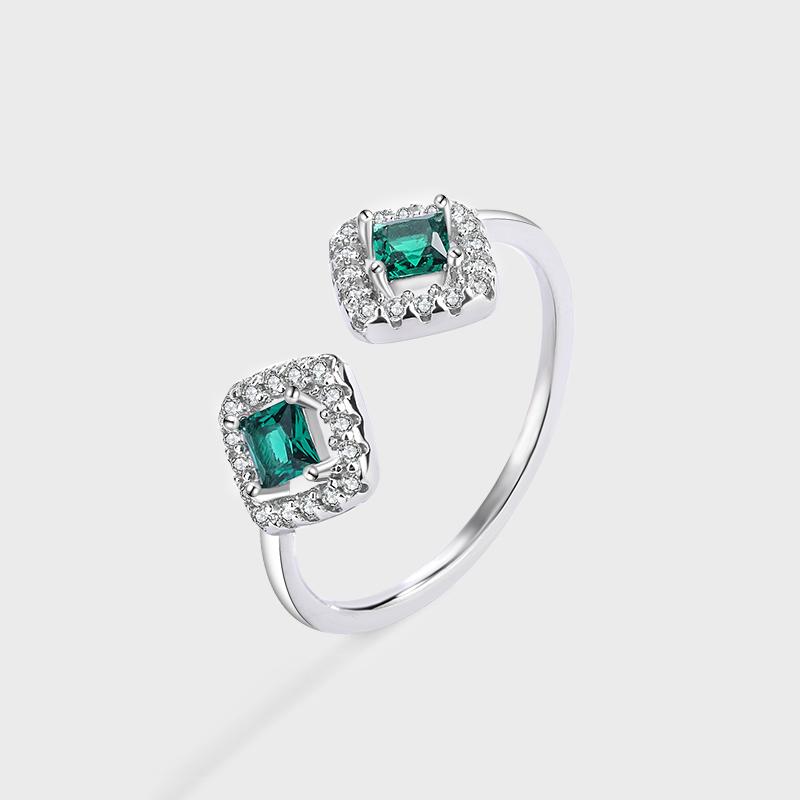 Fashion Couple S925 Silver Ring for Women Emerald Original Genuine Sterling S925 Silver Christmas Gift Jewelry Bridal Sterling Silver Jewelry