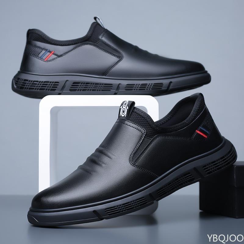 Мужская повседневная кожаная обувь Деловая Дышащая обувь для папы Уличная нескользящая кожаная обувь Роскошный комфорт Легкая Мужская обувь