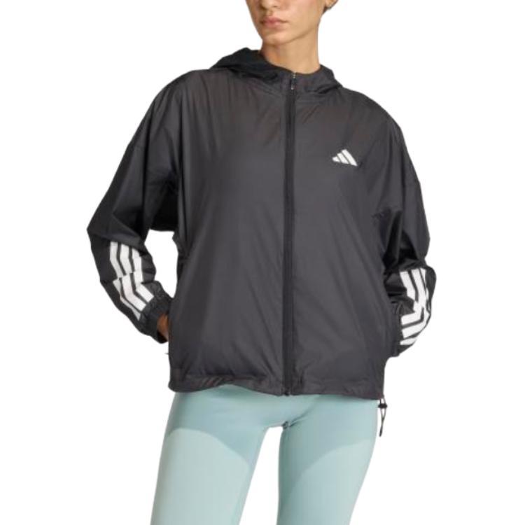 adidas Женская ветровка Hyperglam с тремя полосками, свободного кроя, с длинным рукавом, верхняя одежда JX1872